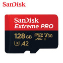 Carte MicroSDXC Sandisk Extreme Pro 128 Go UHS-I U3 A2 V30 Classe 10
