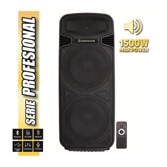 Enceinte Bluetooth amplifiée Coolsound Pro 500 1500W 2x15" 450W RMS