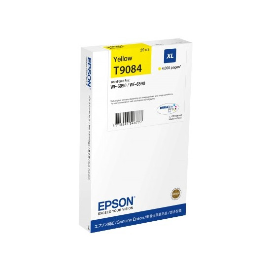 CARTOUCHE JET D'ENCRE ORIGINAL EPSON T9084 JAUNE 4000 PAGES