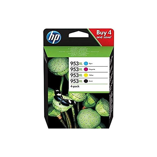 PACK ORIGINAL HP 953XL - NOIR / CYAN / MAGENTA / JAUNE - 3HZ52AE