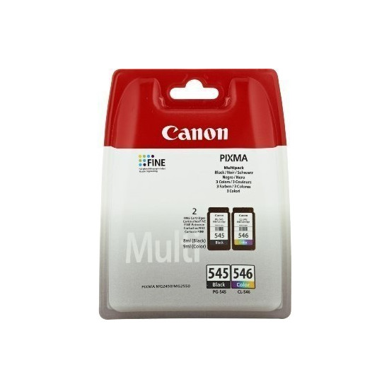 PACK DE 2 CARTOUCHES JET D'ENCRE ORIGINAL CANON PG545 CL546