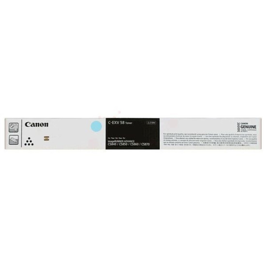 TONER LASER ORIGINAL CANON CEXV58 / 3764C002 CYAN 60000 PAGES