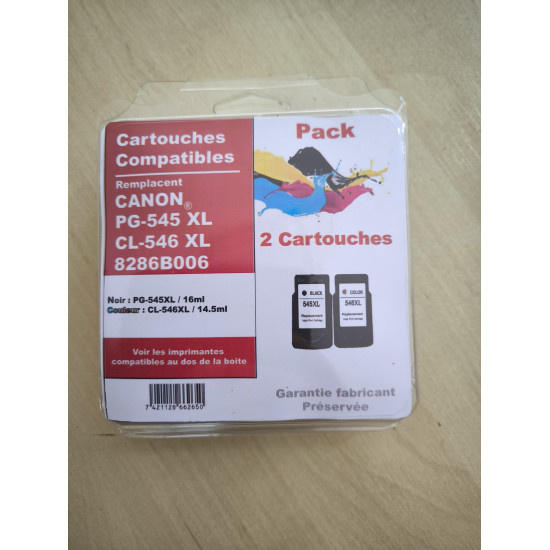 PACK 2 CARTOUCHES GENERIQUE CANON PG545XL / CL546XL / 8286B006