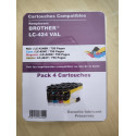 PACK 4 CARTOUCHES GENERIQUE BROTHER LC424 / LC-424 / BK - C - M - Y