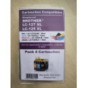 PACK 4 CARTOUCHES GENERIQUE BROTHER LC125XL / LC127XL / BK-C-M -Y