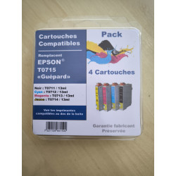 PACK 4 CARTOUCHES GENERIQUE EPSON T0715 (1BK-1C-1M-1Y)