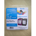 PACK DE 2 CARTOUCHES GENERIQUE HP 301XL / N9J72AE NOIR ET COULEUR
