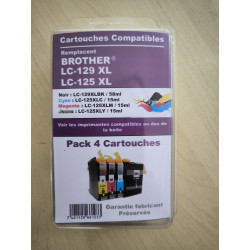 PACK DE 4 CARTOUCHES GENERIQUE BROTHER LC125XL / LC129XL / (BK-C-M-Y)