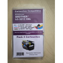 PACK DE 4 CARTOUCHES GENERIQUE BROTHER LC3213/ LC-3213 (1BK-1C-1M-1Y)