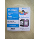 PACK DE 2 GENERIQUE HP 62XL / C2P05AE / C2P07AE / F6U02BN / BK+COUL