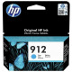 CARTOUCHE JET D'ENCRE ORIGINAL HP 912 CYAN / 3YL77AE / 315 PAGES