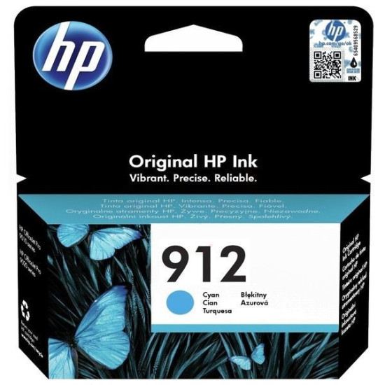CARTOUCHE JET D'ENCRE ORIGINAL HP 912 CYAN / 3YL77AE / 315 PAGES