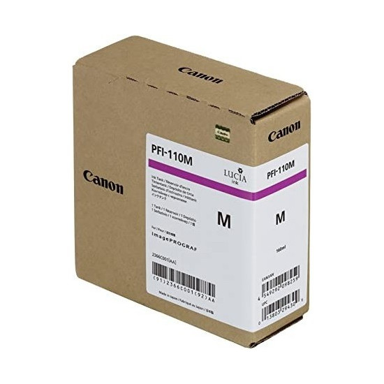 CARTOUCHE ORIGINAL CANON PFI110M / PFI-110M / 2366C001 MAGENTA 160ML