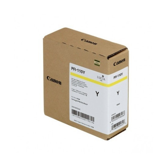 CARTOUCHE ORIGINAL CANON PFI110Y / PFI-110Y / 2367C001 JAUNE 160ML