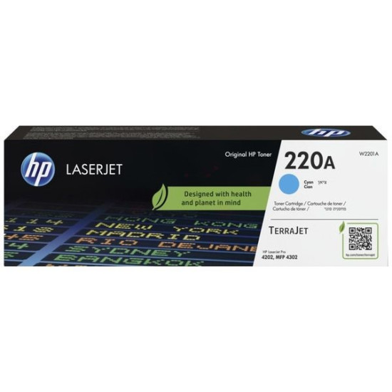 TONER LASER ORIGINAL HP W2201A / 220A CYAN 1800 PAGES