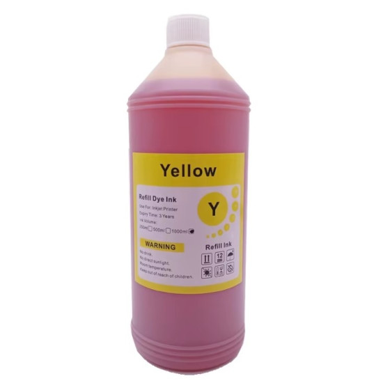 ENCRE UNIVERSEL JAUNE 1000ml POUR HP LEXMARK CANON BROTHER