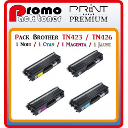 PACK 4 TONERS LASER PREMIUM BROTHER TN423 / TN426 / 1BK-1C-1M-1Y