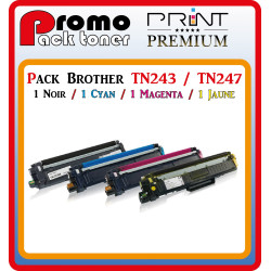 PACK 4 TONERS LASER PREMIUM BROTHER TN247 / TN243 / 1BK-1C-1M-1Y