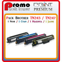 PACK 4 TONERS LASER PREMIUM BROTHER TN247 / TN243 / 1BK-1C-1M-1Y