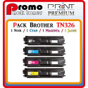 PACK 4 TONERS PREMIUM BROTHER TN326 / 1BK - 1C - 1M - 1Y
