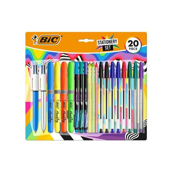 Pack d'écriture Bic Multicolore de 20 pièces assorties