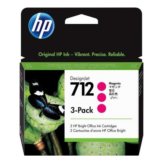 LOT DE 3 CARTOUCHES ORIGINAL HP 3ED68A / / 3ED78Z /N°712 MAG 29ML X3