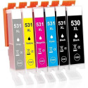 PACK DE 6 CARTOUCHES GENERIQUE CANON PGI530/ CLI531 (2BK-1C-1M-1Y-1G)