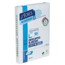 50 enveloppes blanches - C5 - 162x229 80g - bande siliconée