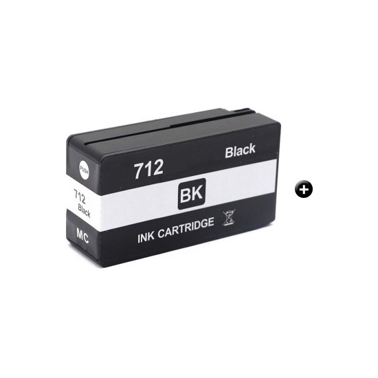 CARTOUCHE JET D'ENCRE GENERIQUE HP 3ED71A / 712XL NOIR 80ML