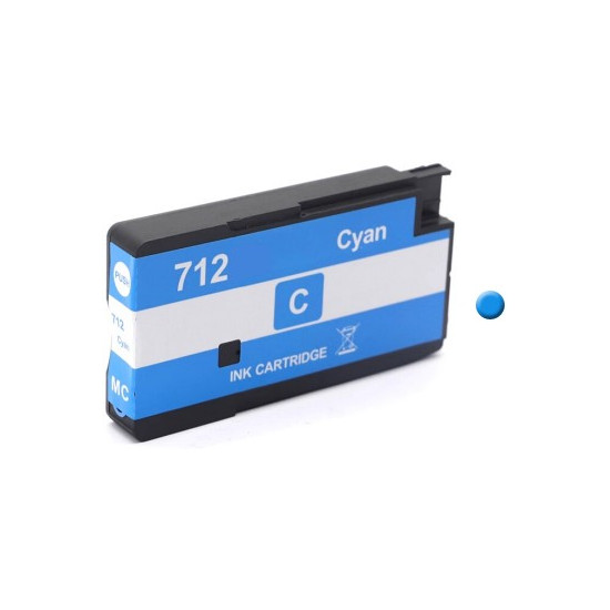 CARTOUCHE JET D'ENCRE GENERIQUE HP 3ED67A / 712 CYAN 29ML