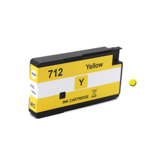 CARTOUCHE JET D'ENCRE GENERIQUE HP 3ED69A / 712 JAUNE 29ML
