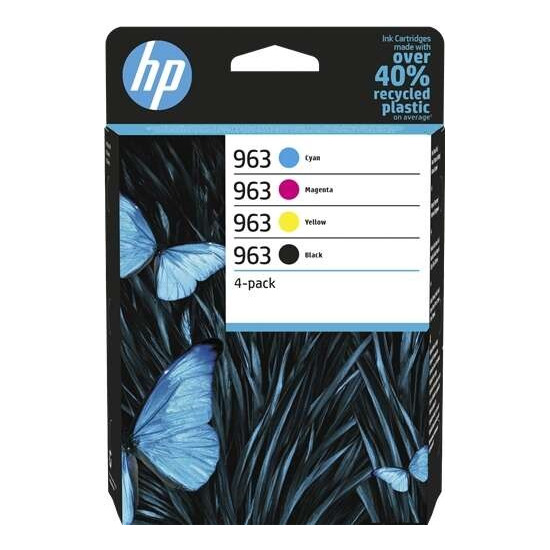 PACK 4 CARTOUCHES ORIGINAL HP 6ZC70AE / 963 / NOIR ET COULEUR