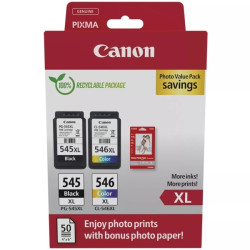 PACK ORIGINAL CANON PG545XL / CLI546XL NOIR ET COULEUR / 8286B006