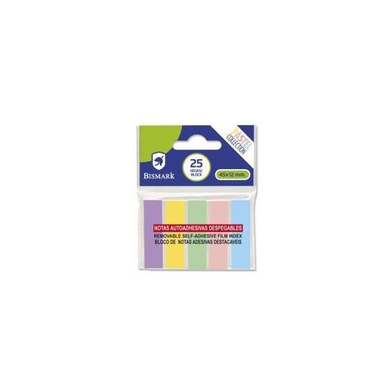 Bismark Lot de 125 index adhésifs 45 mm x 12 mm - Couleurs pastel