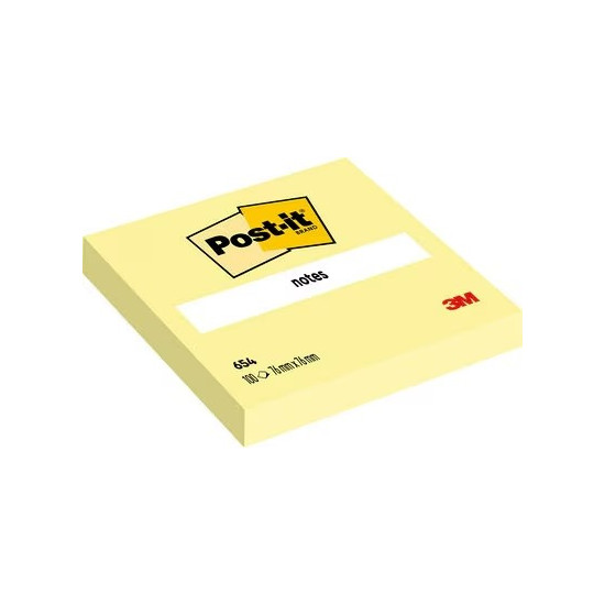 Bloc de 100 Post-it amovibles Jaune Canari 76 x 76 mm