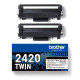 2 TONERS LASER ORIGINAL BROTHER TN2420TWIN NOIR 2 x 3000 PAGES