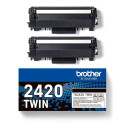 2 TONERS LASER ORIGINAL BROTHER TN2420TWIN NOIR 2 x 3000 PAGES