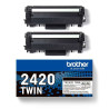 2 TONERS LASER ORIGINAL BROTHER TN2420TWIN NOIR 2 x 3000 PAGES