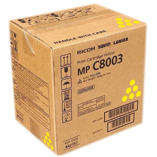 TONER ORIGINAL RICOH MPC6500 / MPC6503/ 842193 JAUNE 26000 PAGES