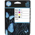 PACK 4 CARTOUCHES JET D'ENCRE ORIGINAL HP 912 / 6ZC74AE / BK-C-M-Y