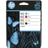 PACK 4 CARTOUCHES JET D'ENCRE ORIGINAL HP 912 / 6ZC74AE / BK-C-M-Y