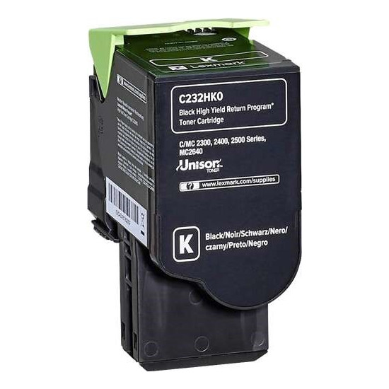 TONER LASER ORIGINAL LEXMARK C232HK0 / MC2325 NOIR 3000 PAGES