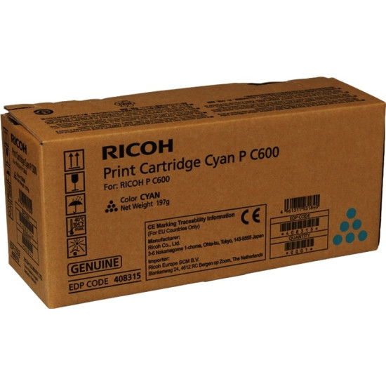 TONER LASER ORIGINAL RICOH PC600 / 408315 CYAN 12000 PAGES