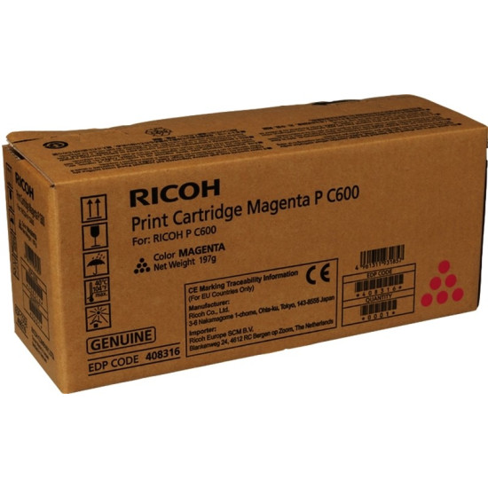 TONER LASER ORIGINAL RICOH PC600 / 408316 MAGENTA 12000 PAGES